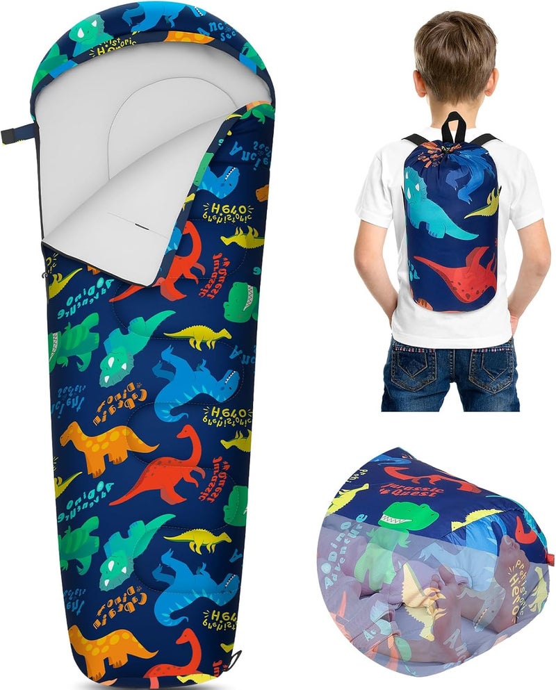 FIOBEE Kids Sleeping Bag for Girls Boys 3 Season Warm & Cool Weather Youth Camping Sleeping Bags with Backpacking Bag Waterproof for Traveling Hiking Indoor Outdoor Camping Essentials - Image 1